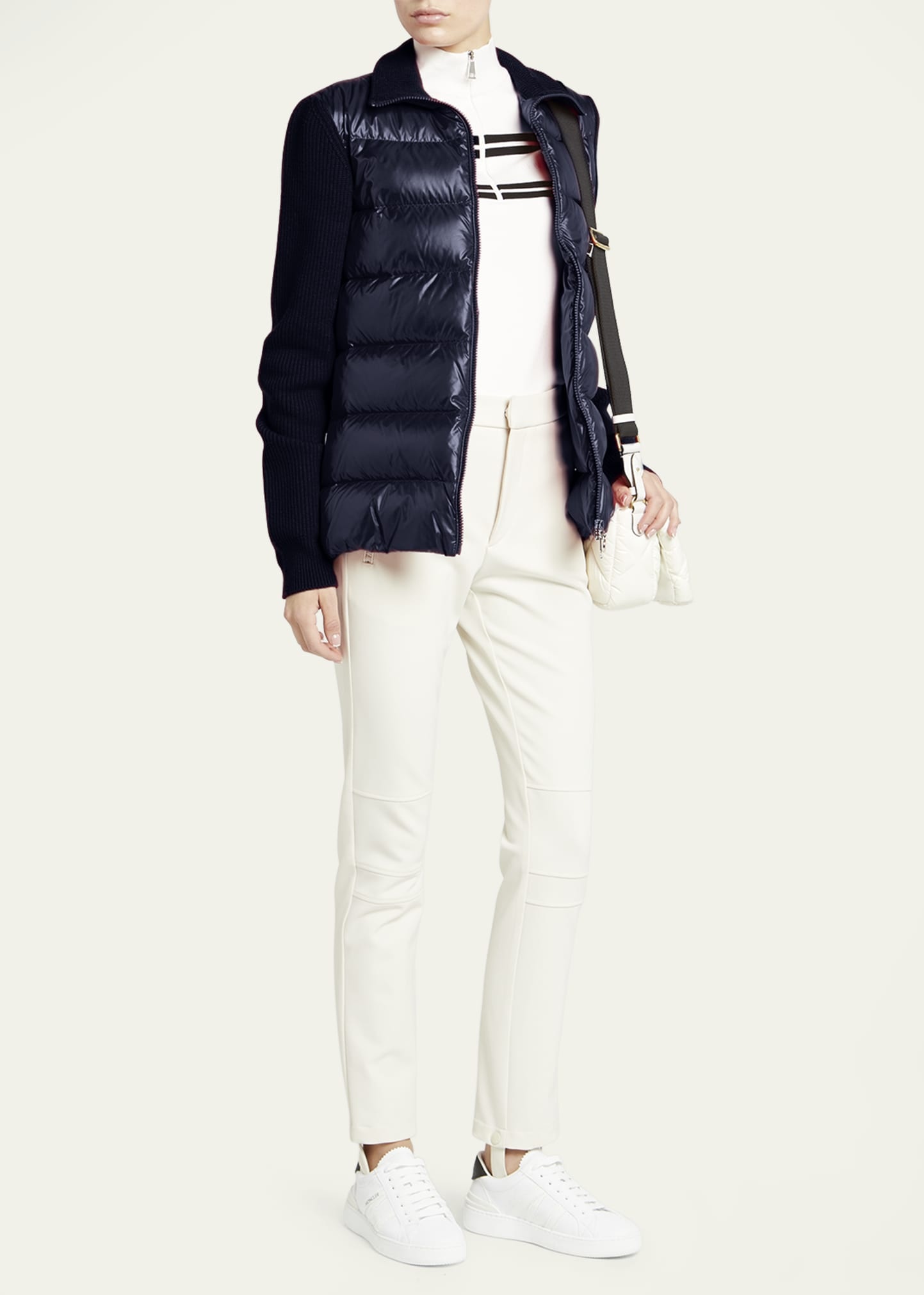 Mixed Media Wool Puffer Cardigan - 2