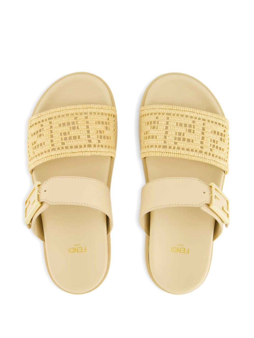 Feel buckle woven sandals - 4