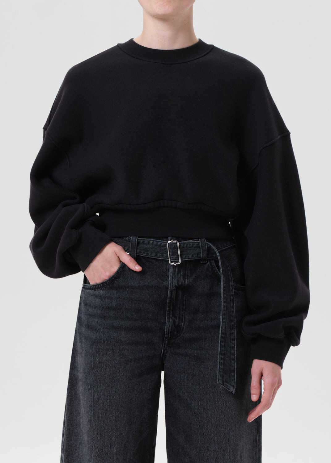 KIT SWEATSHIRT IN WASHED BLACK - 6