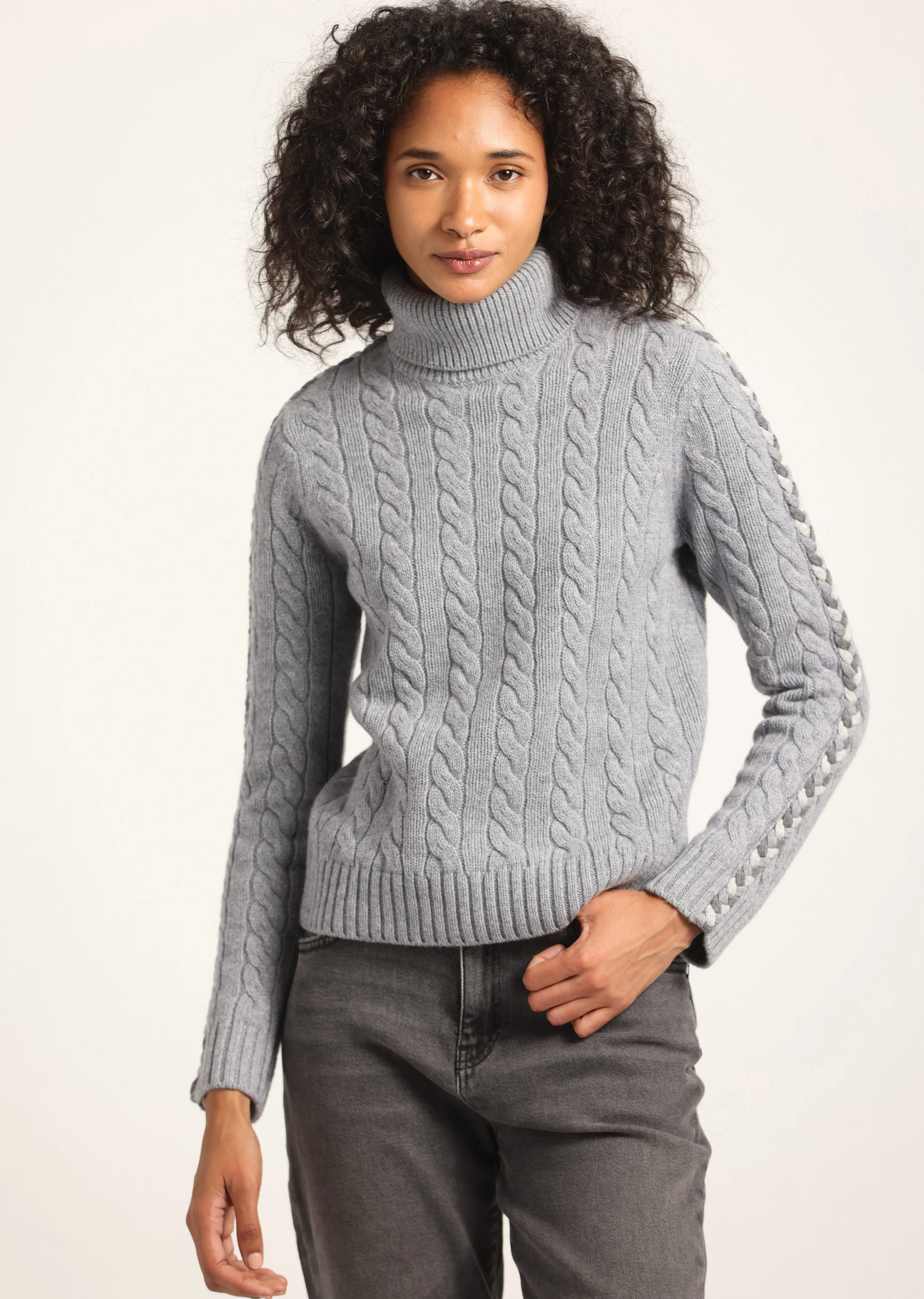 PIPPA LACE UP TURTLENECK - 1