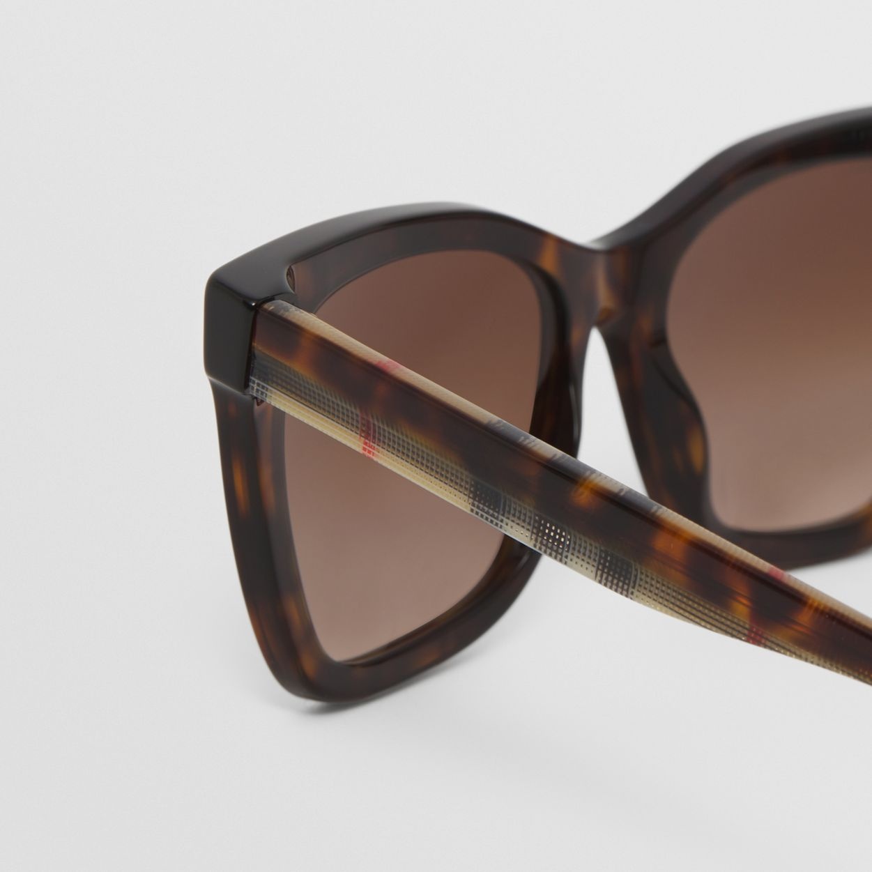 Check Detail Bio-acetate Square Frame Sunglasses - 2