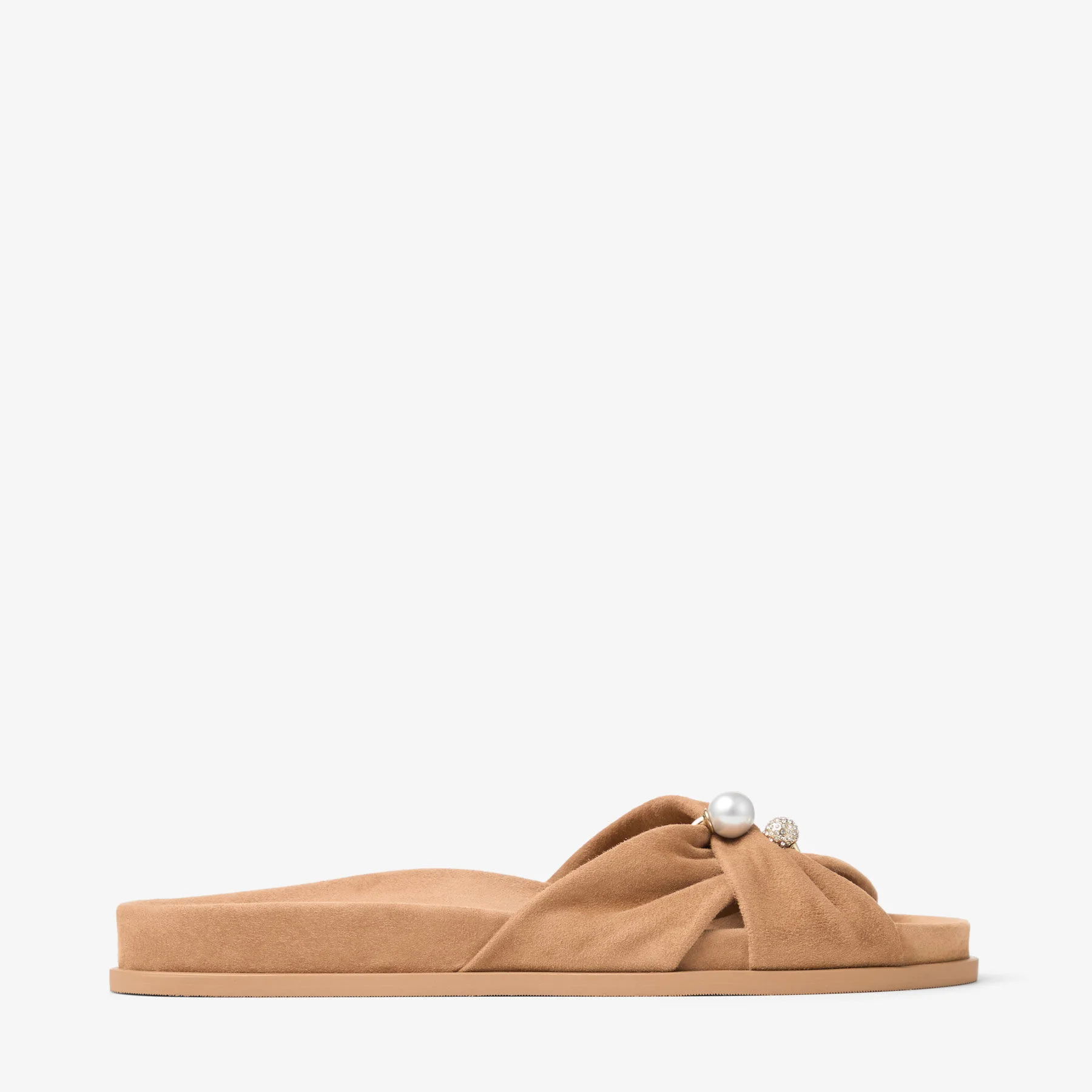 Rafi Flat Toffee Suede Flat Sandals - 1