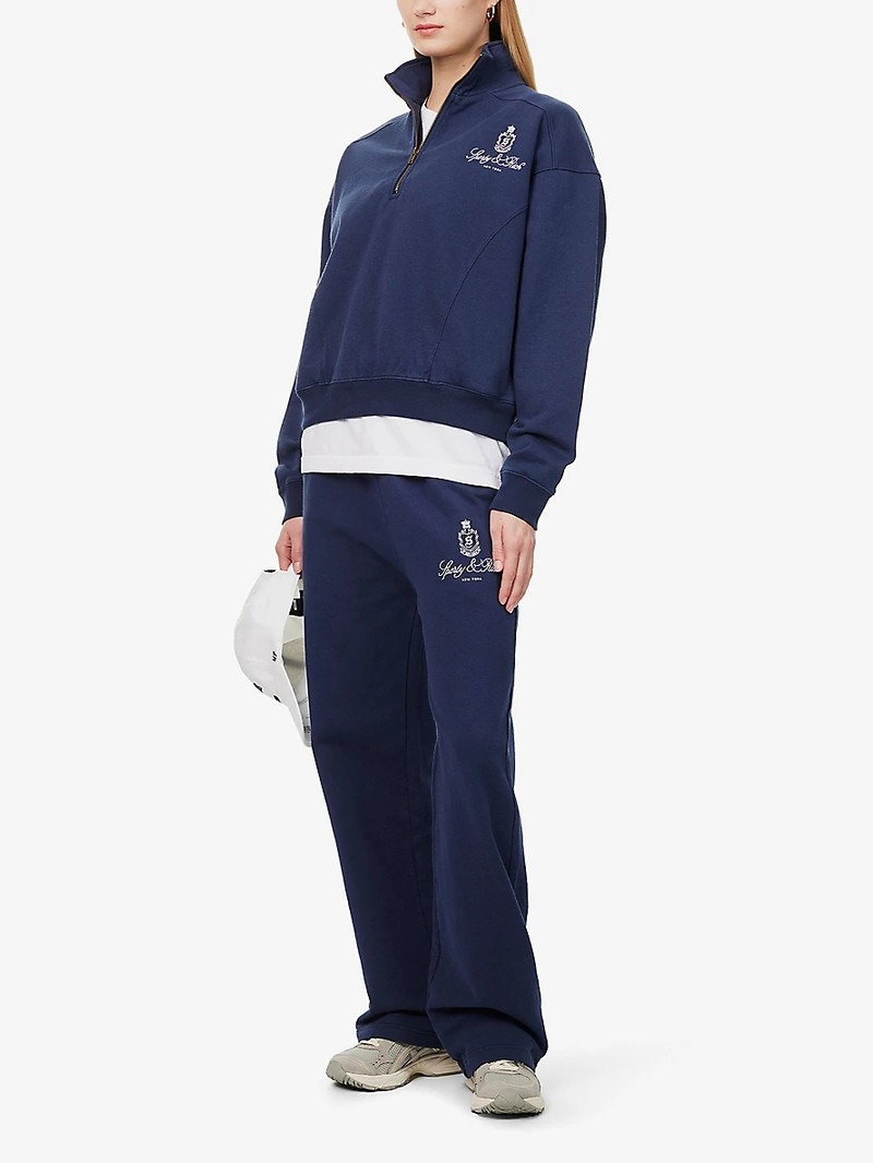 Sporty & Rich Ivy embroidered-branding cotton-jersey jogging bottoms outlook
