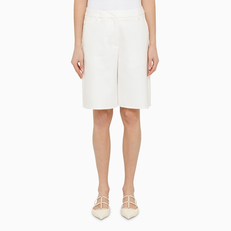 White cotton bermuda shorts - 1