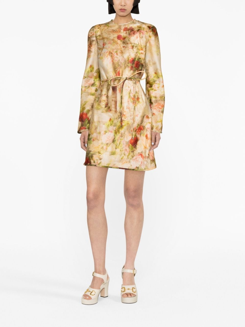 Luminosity floral-print silk minidress - 3