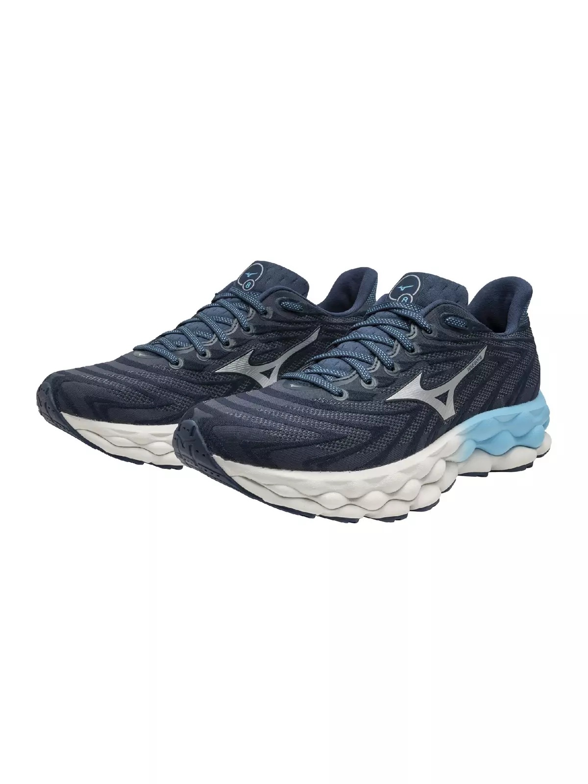 Wave Sky 8 "Blue Wing Teal/Silver" Men's Running Shoe - 5