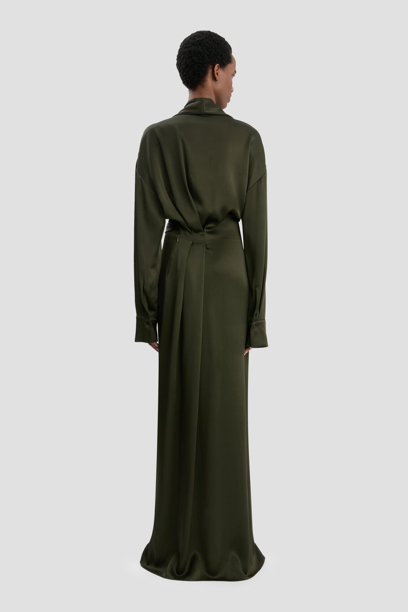 Wrap Detail Gown In Dark Olive 6