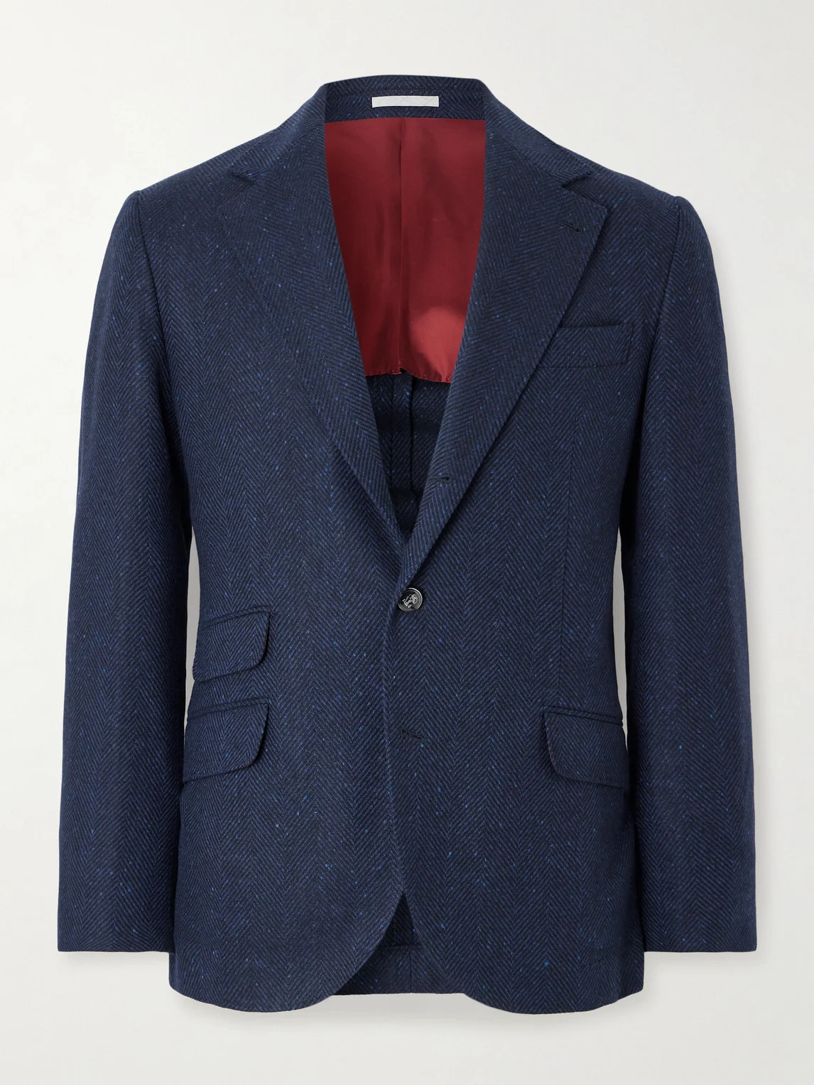 Herringbone Wool and Cashmere-Blend Blazer - 1