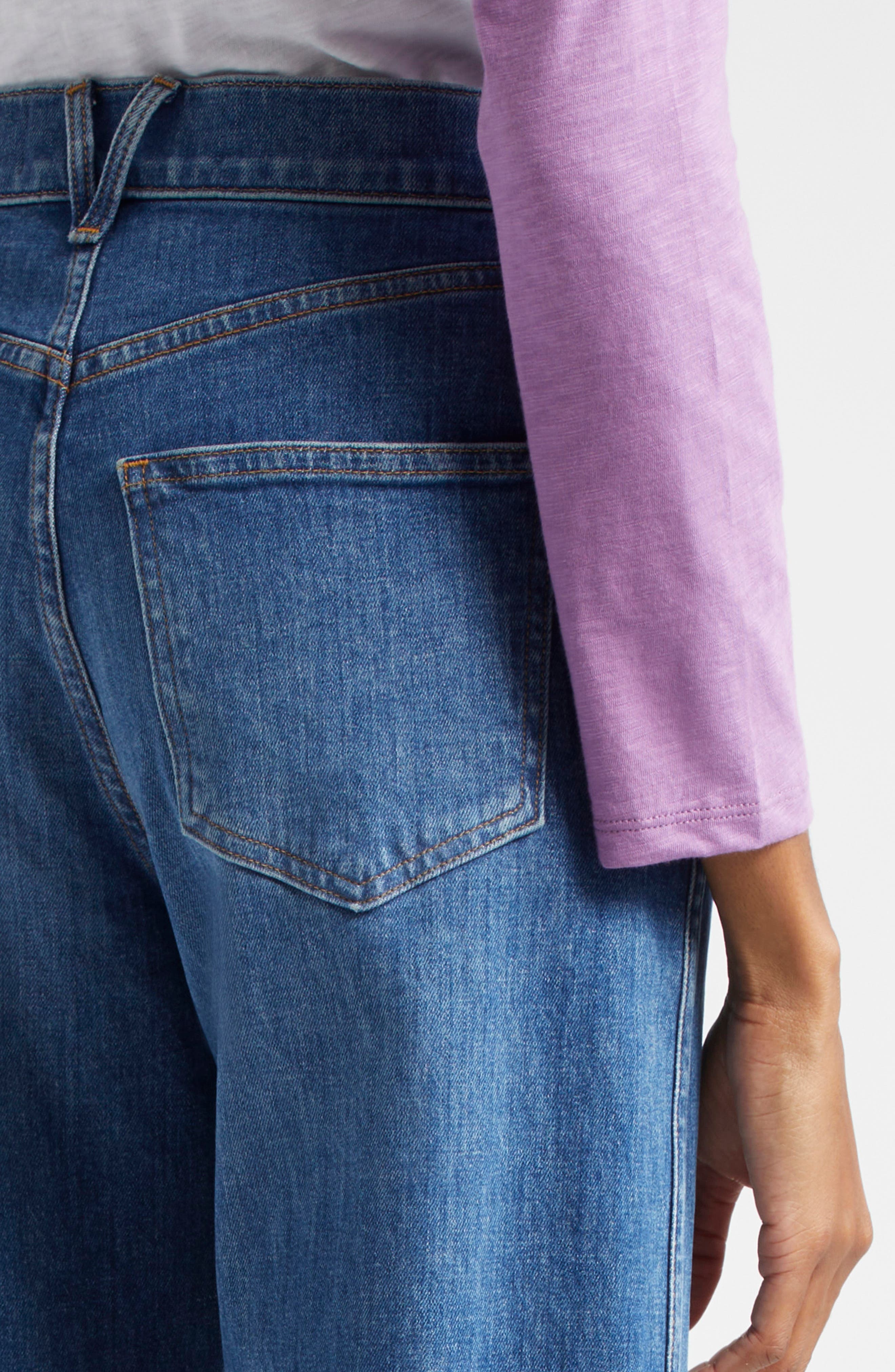 Veronica Beard Taylor High Waist Crop Wide Leg Jeans in Serendipity at Nordstrom - 4