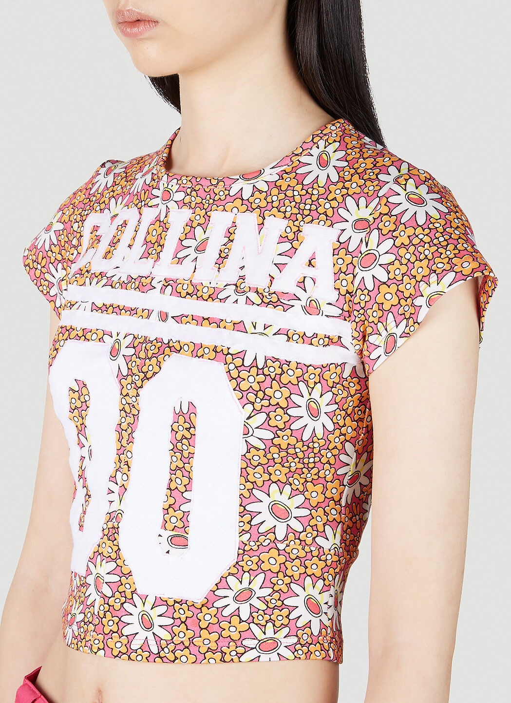 Logo Print Floral T-Shirt - 5
