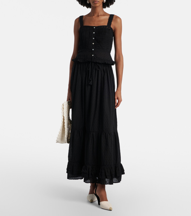 Poupette St Barth Clara tiered cotton maxi skirt outlook