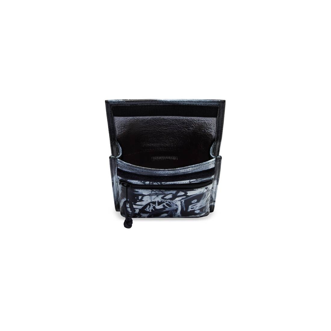 Men's Explorer Small Pouch With Strap Graffiti in Black - 3