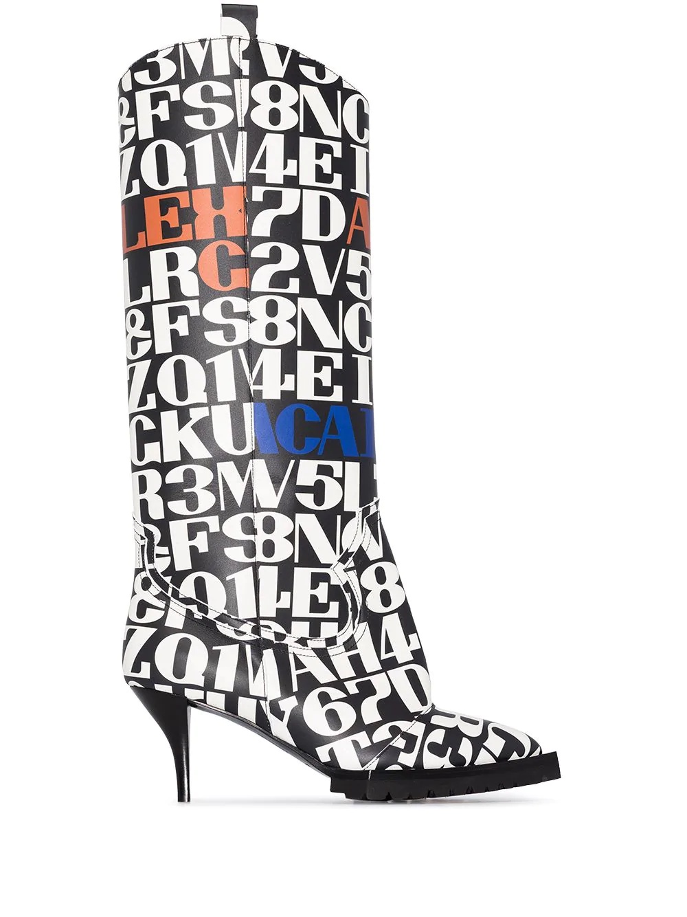 text print 60mm western boots - 1