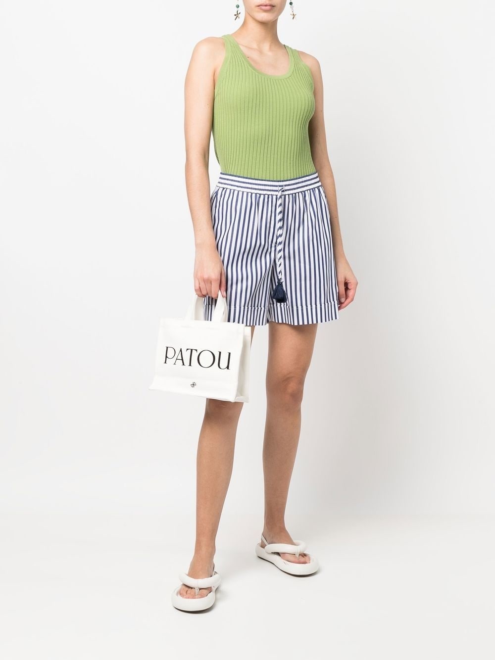 logo-print canvas tote - 2