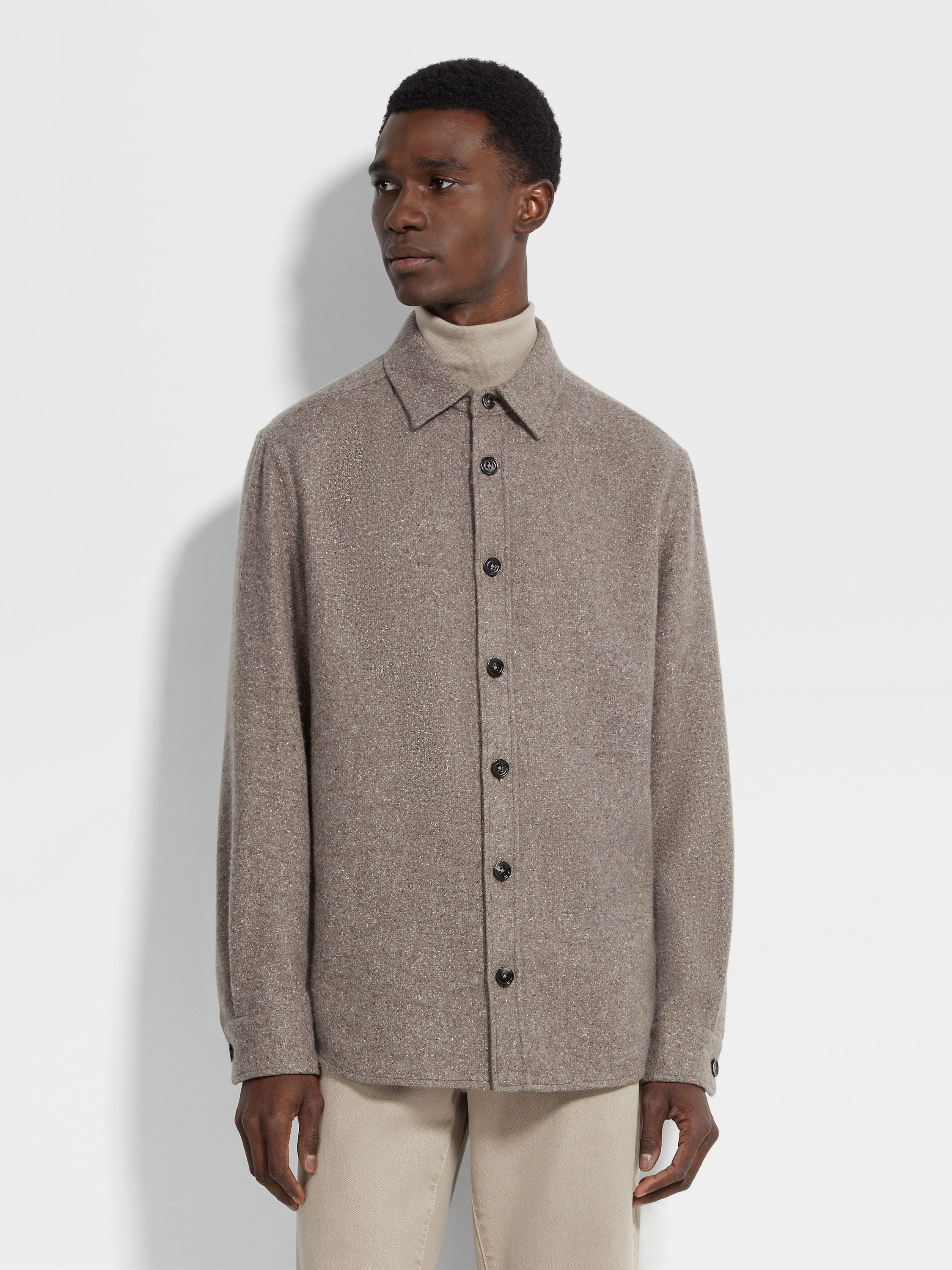 CASHMERE AND SILK OVERSHIRT - 4