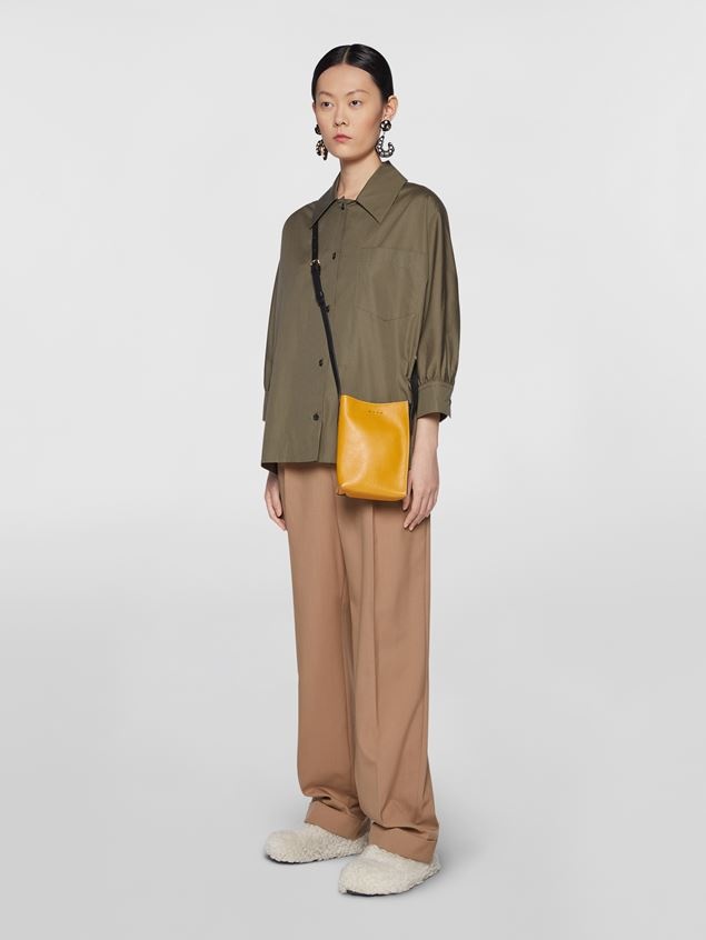 MUSEO SOFT BAG IN YELLOW AND GREEN TUMBLED CALF - 2