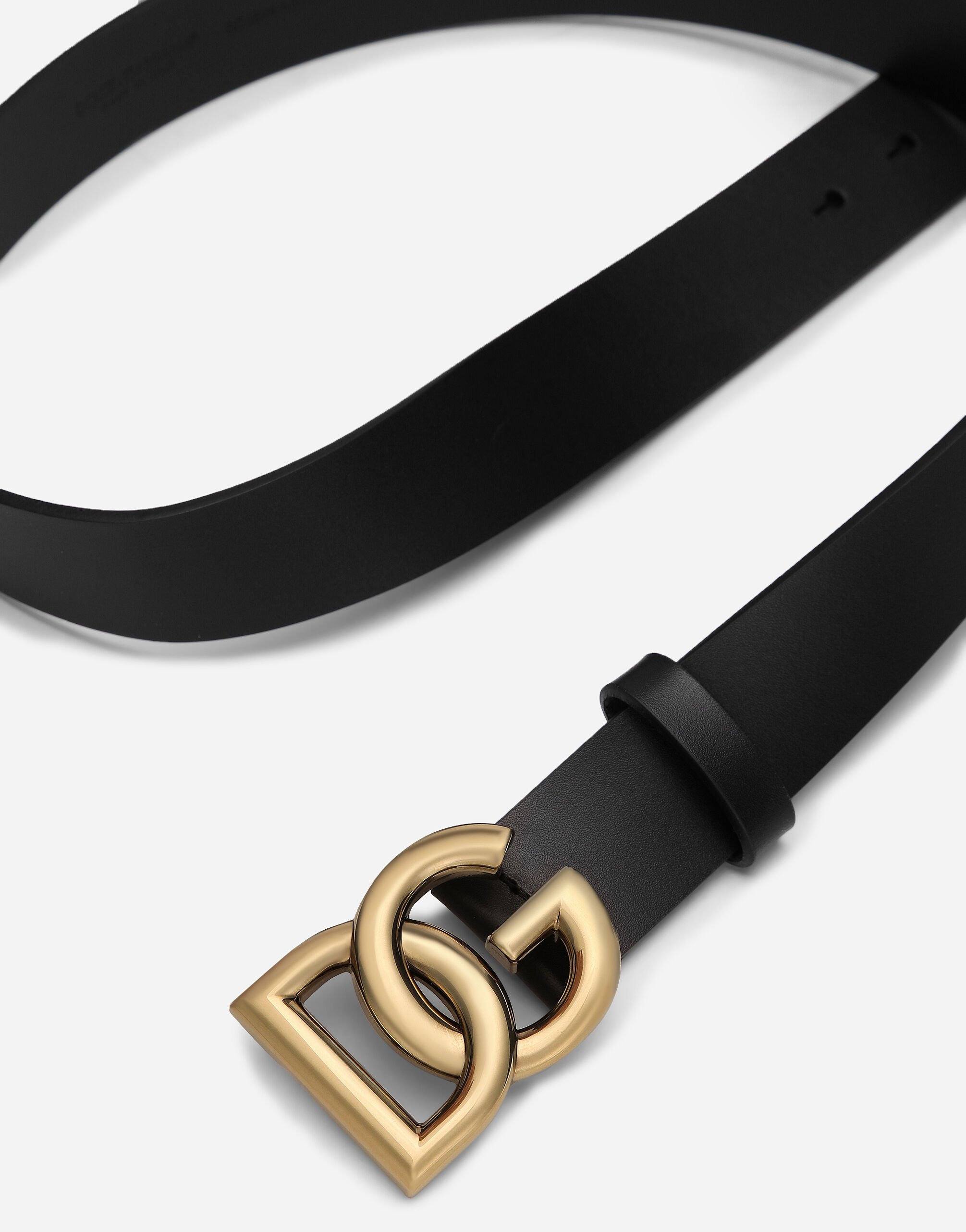 Lux leather belt with crossover DG logo buckle - 5