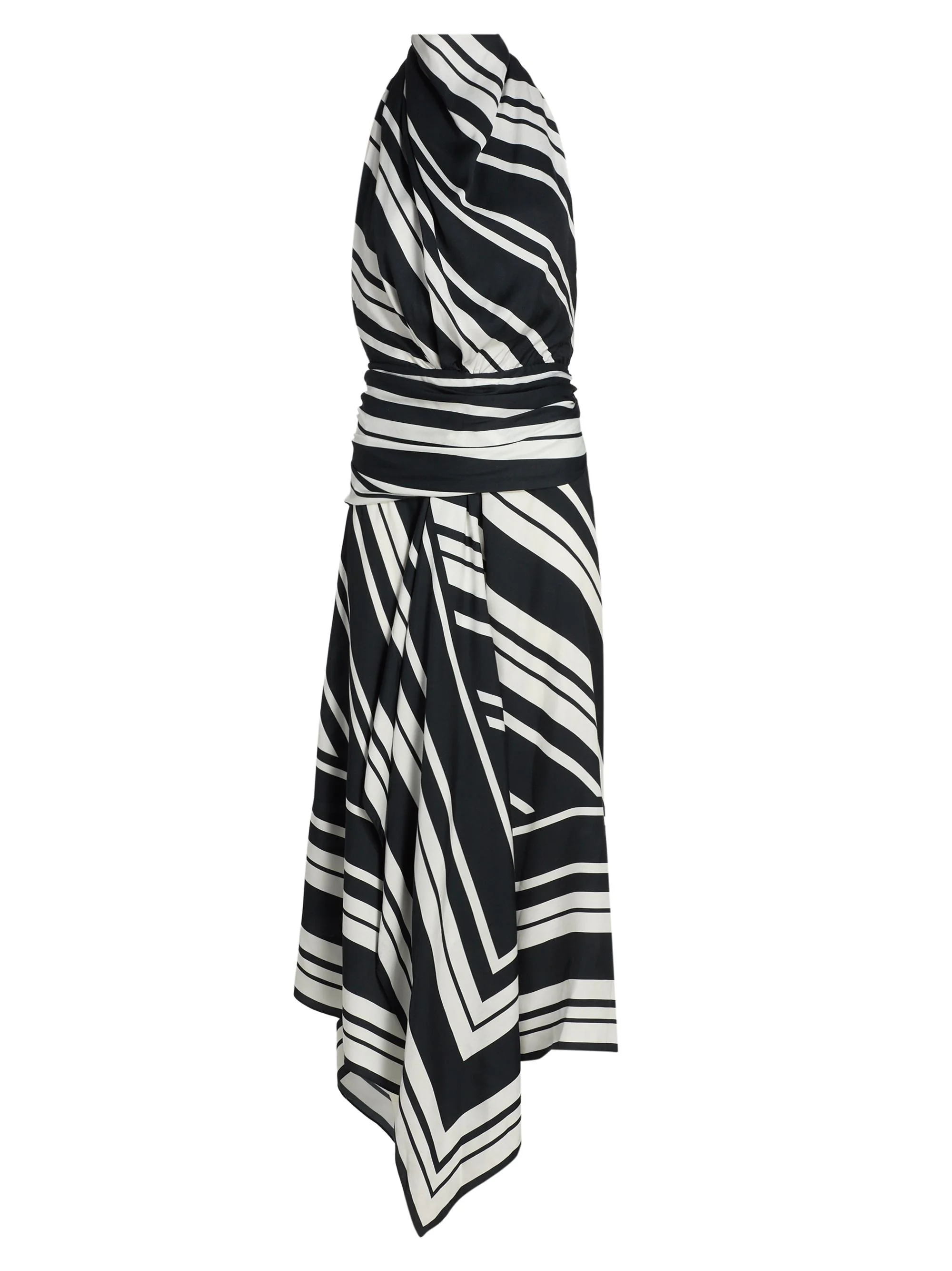 Women's The Marin Striped Scarf Maxi Dress - Black White Stripe - 1