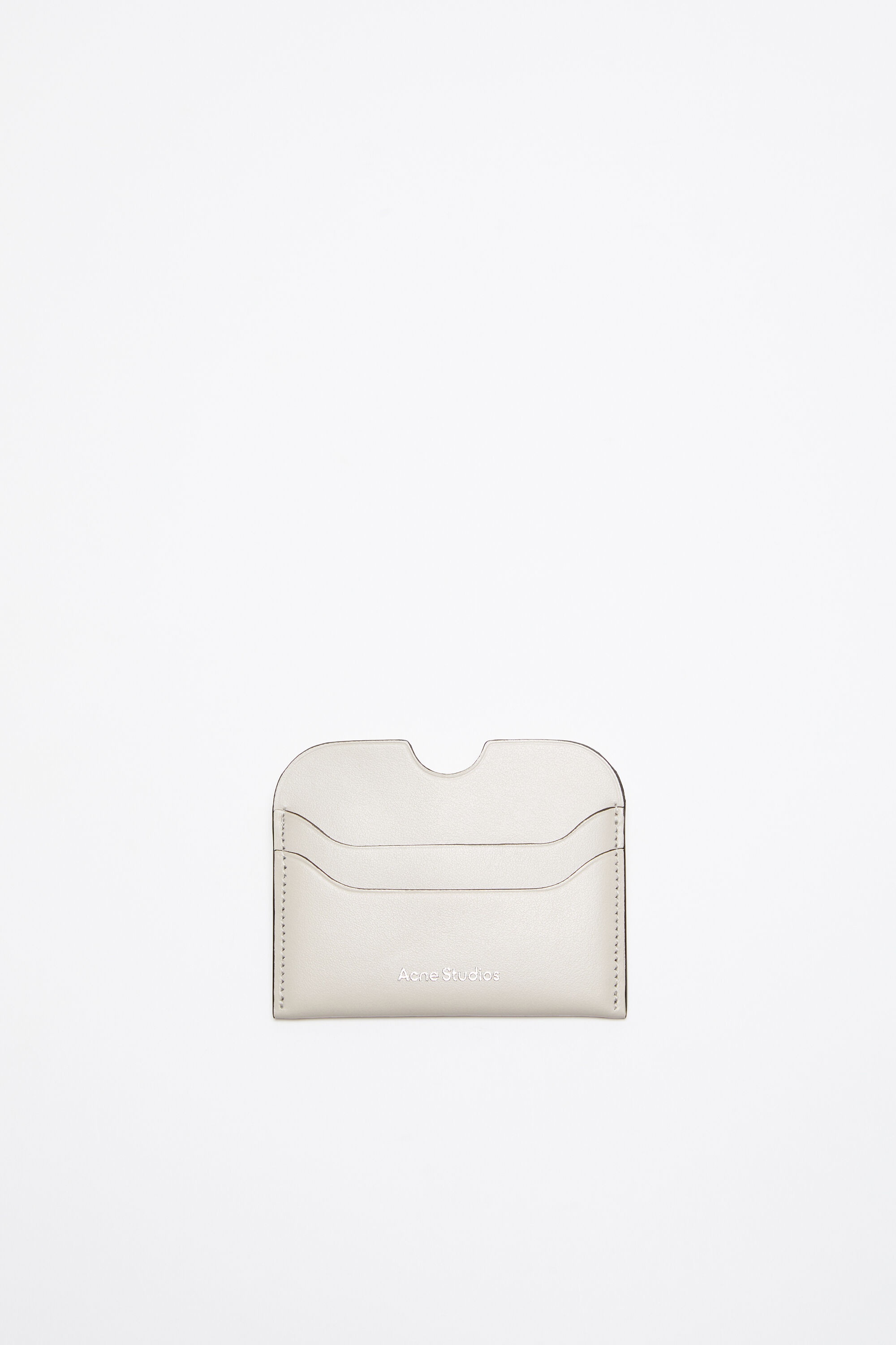 Leather card holder - White/black - 1