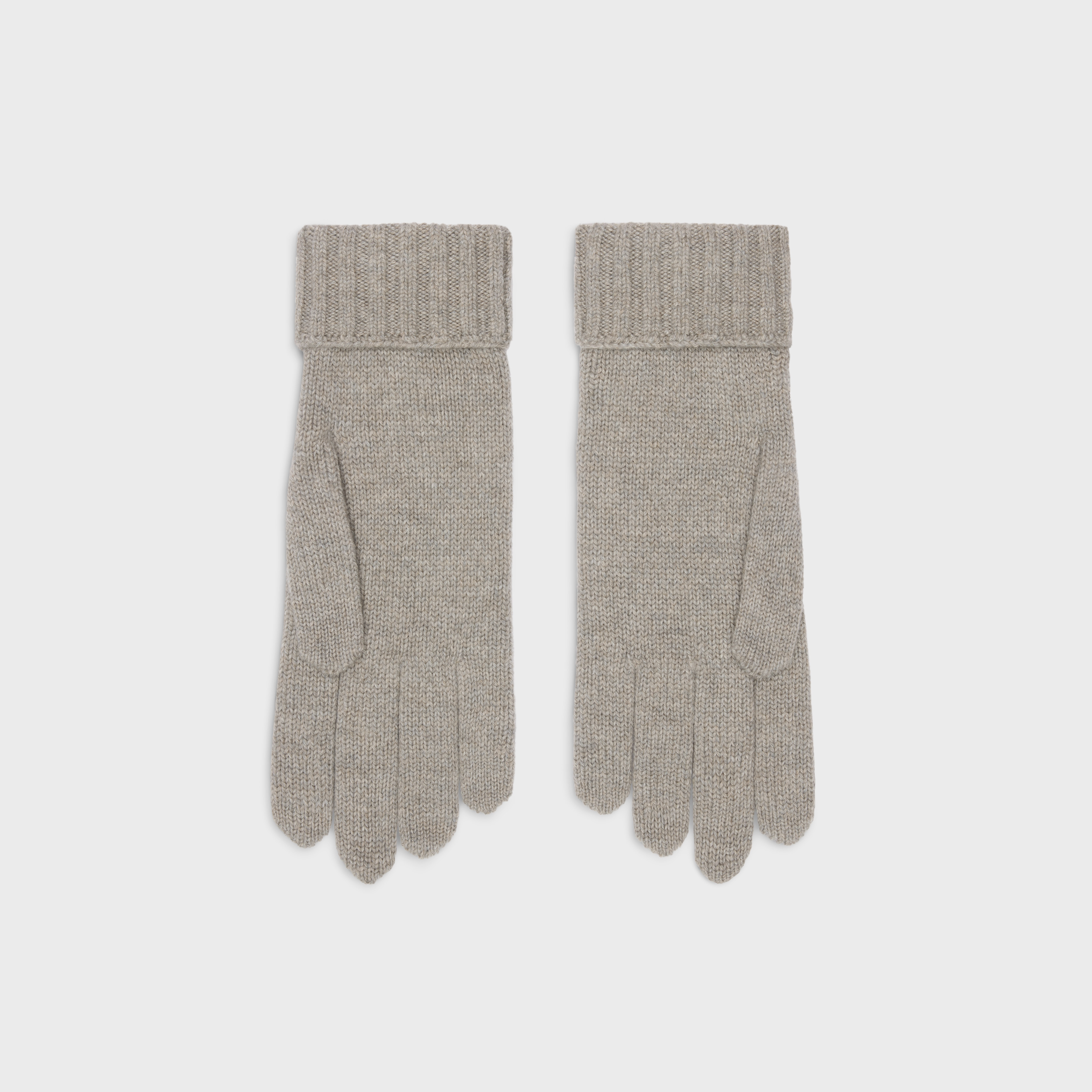 triomphe cable-knit gloves in cashmere - 2