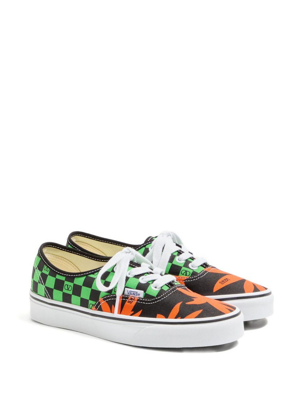 x Vans checkerboard tropical-leaf sneakers - 2