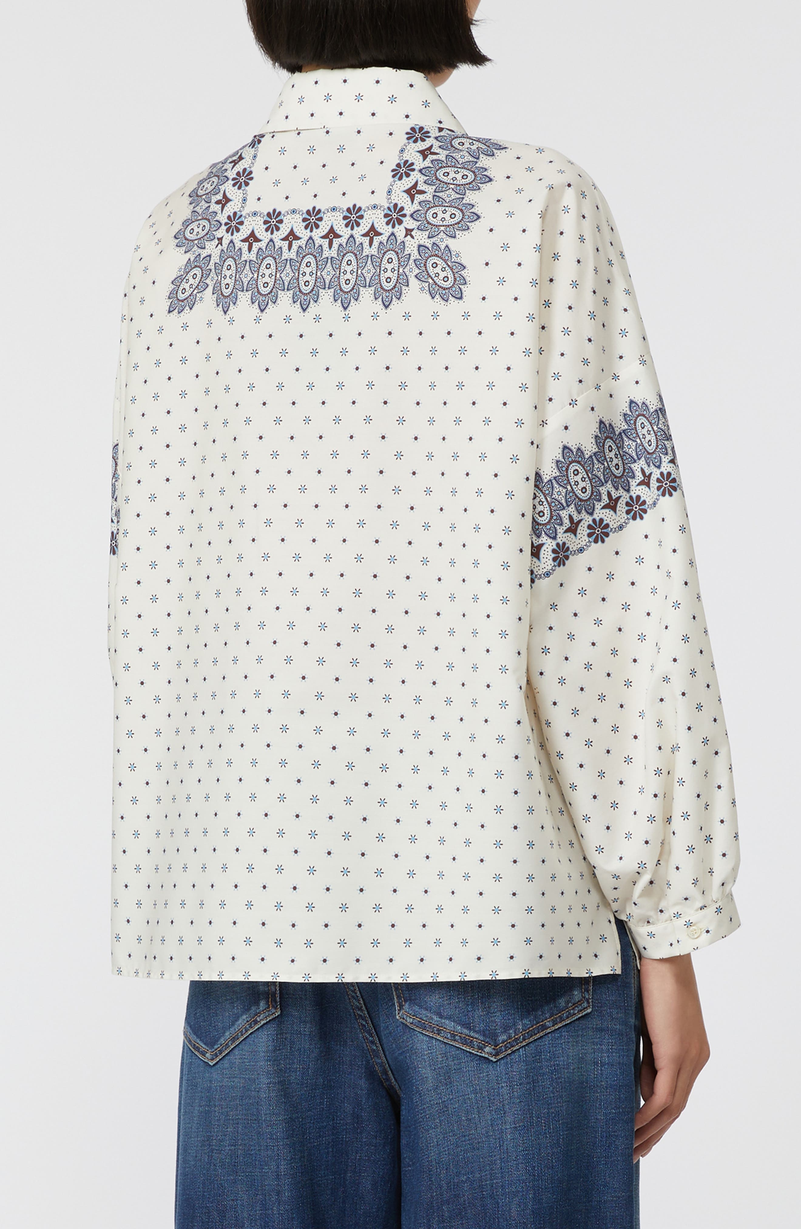 Weekend Max Mara Adda Bandana Print Cotton Button-Up Shirt in Ivory at Nordstrom - 2