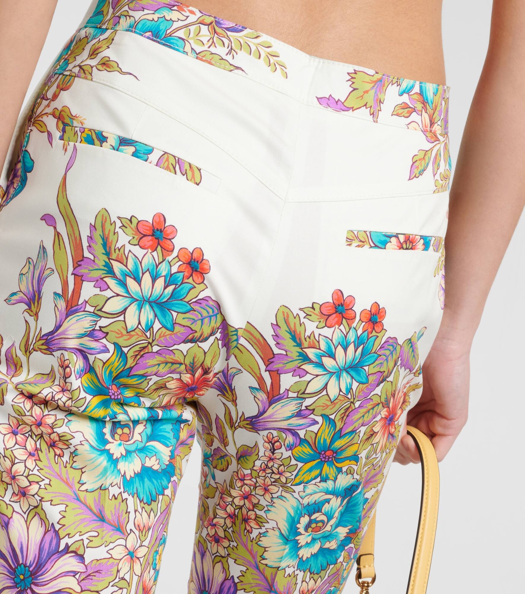 Floral cotton-blend flared pants - 6
