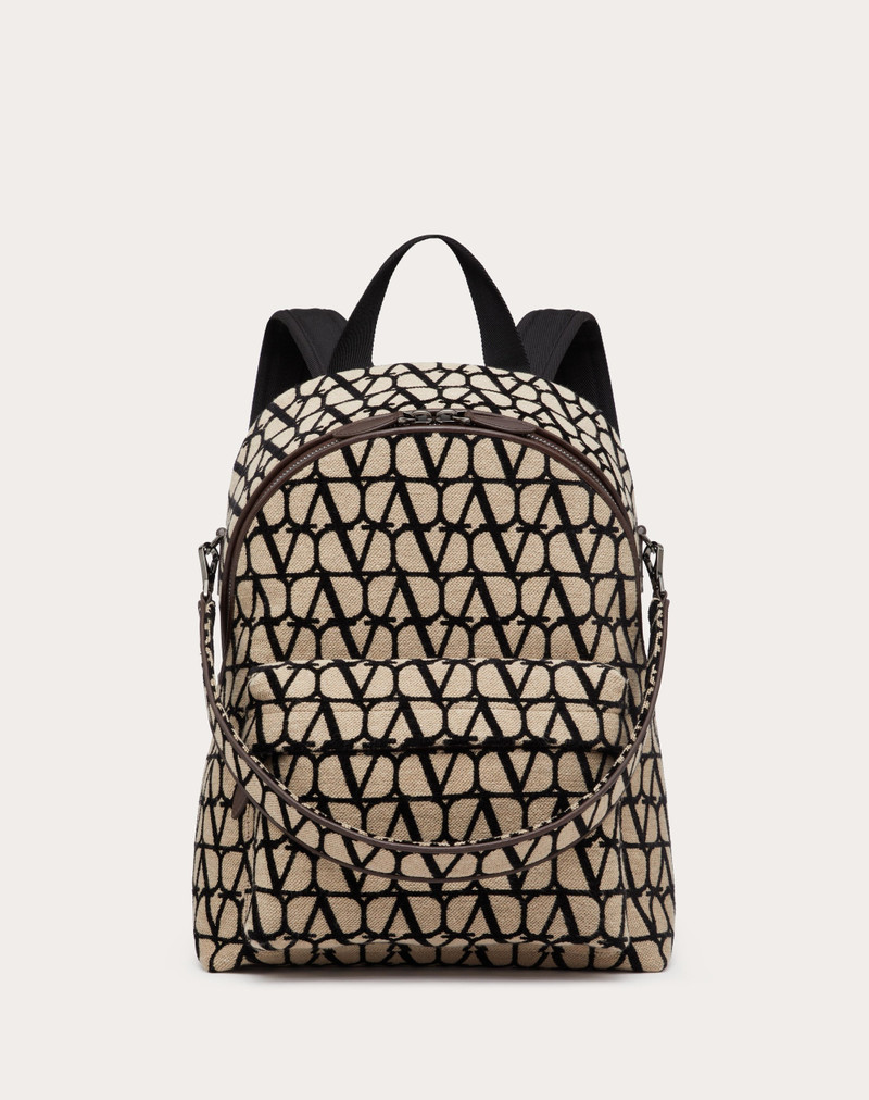 TOILE ICONOGRAPHE BACKPACK WITH LEATHER DETAILING 1