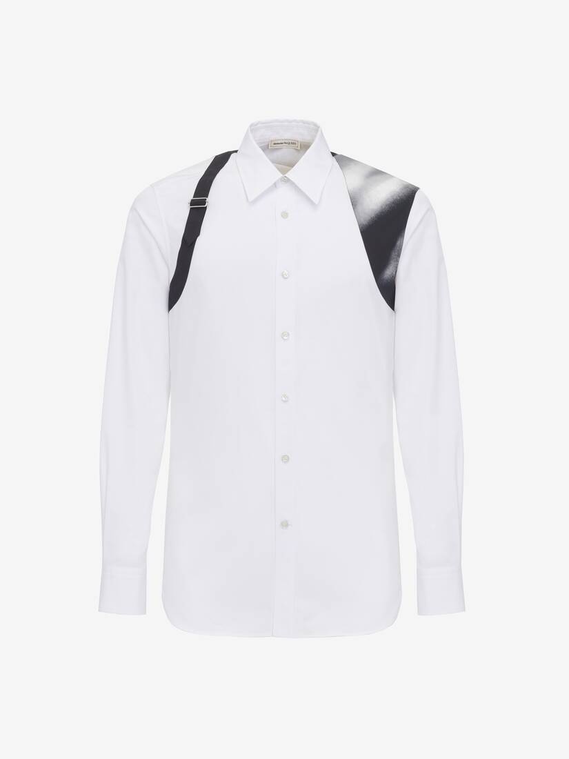 Men's Solarised Flower Harness Shirt in White - 1