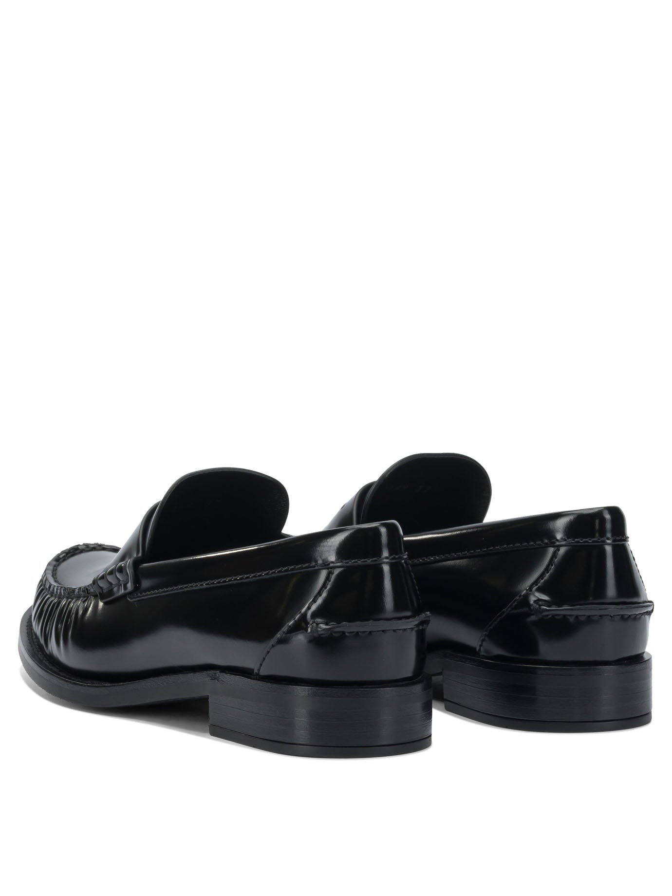 Prada Brushed Leather Loafers - 4