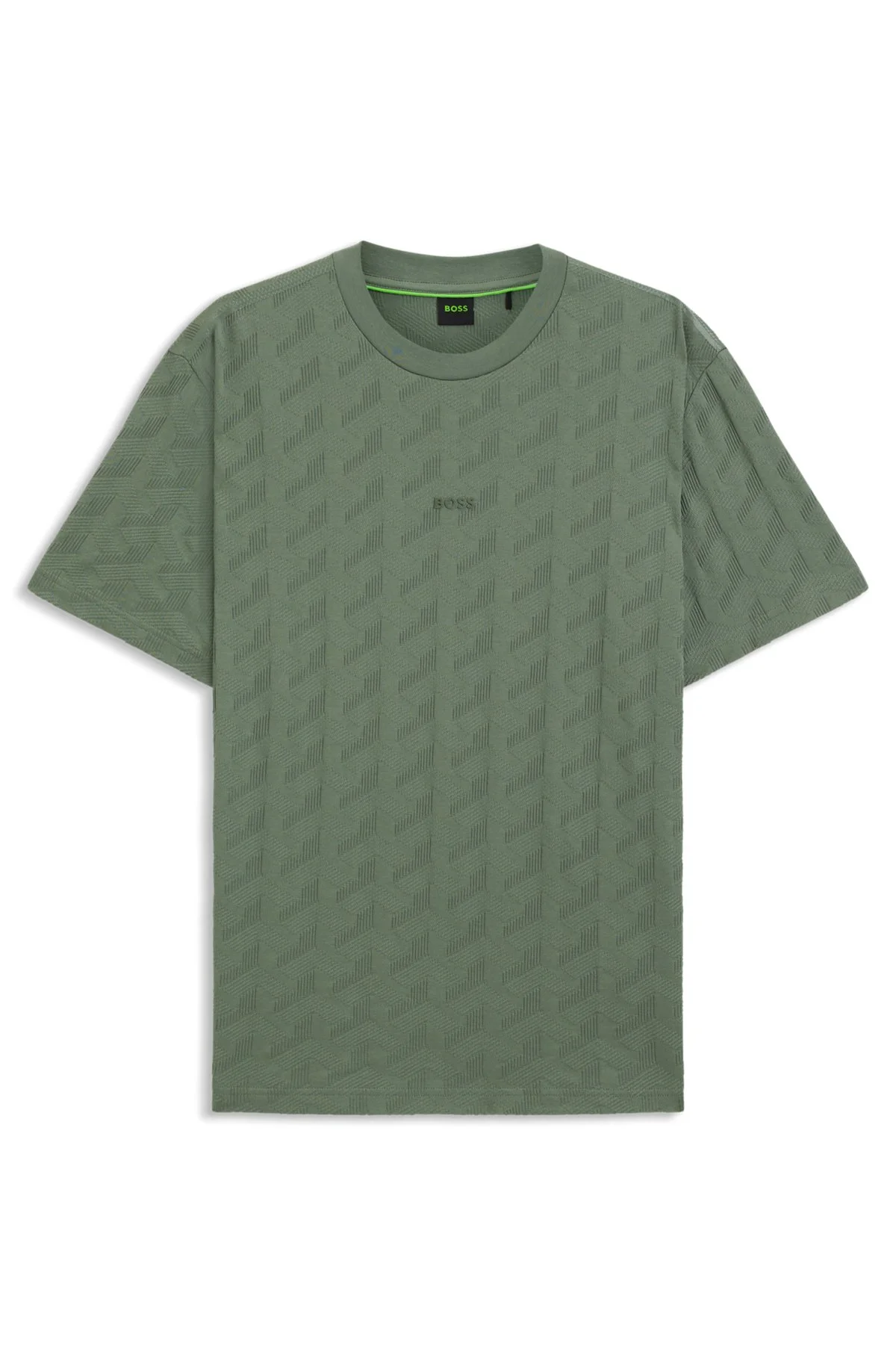 COTTON T-SHIRT WITH JACQUARD PATTERN - 1