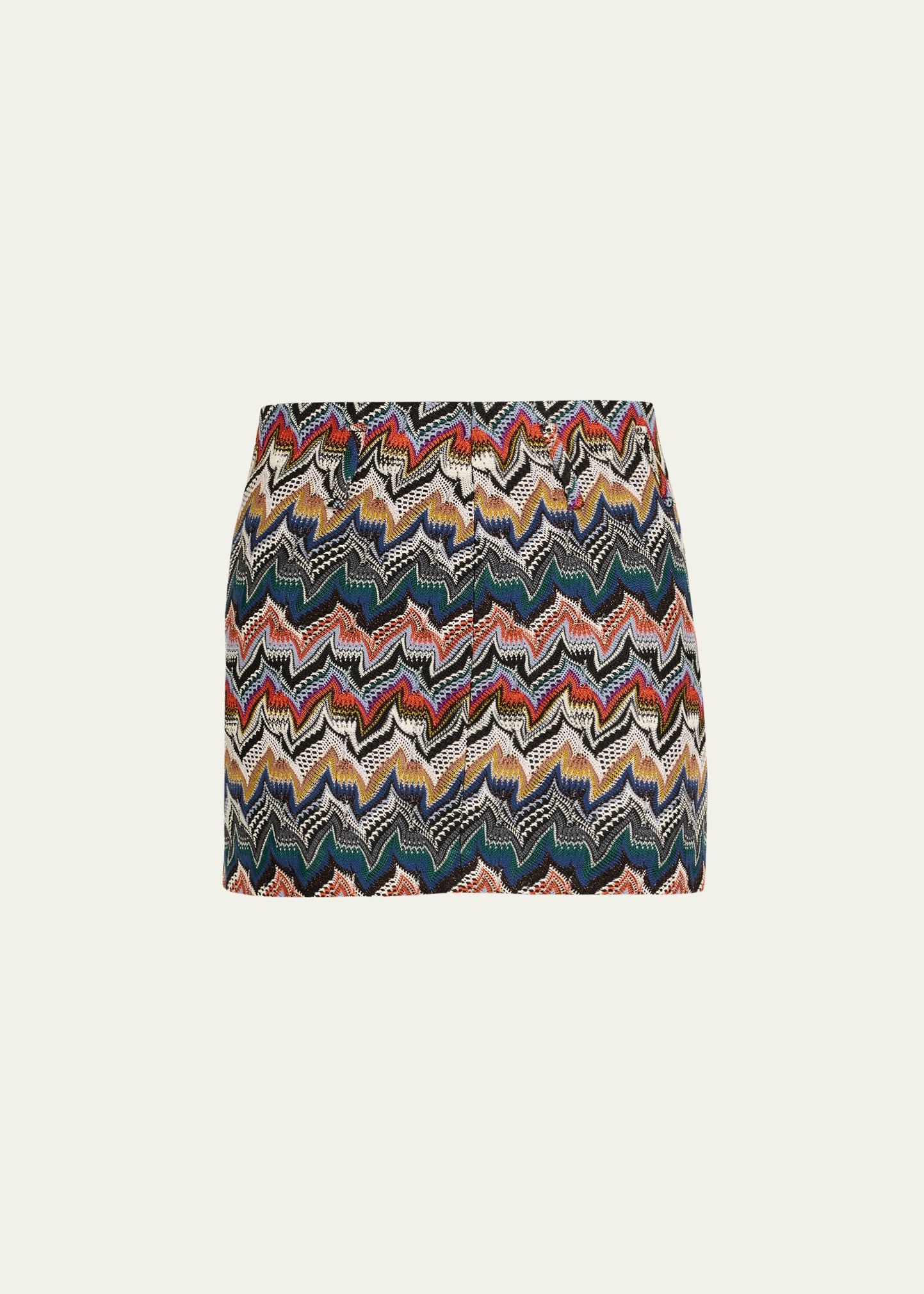 Metallic Zigzag Mini Skirt - 1