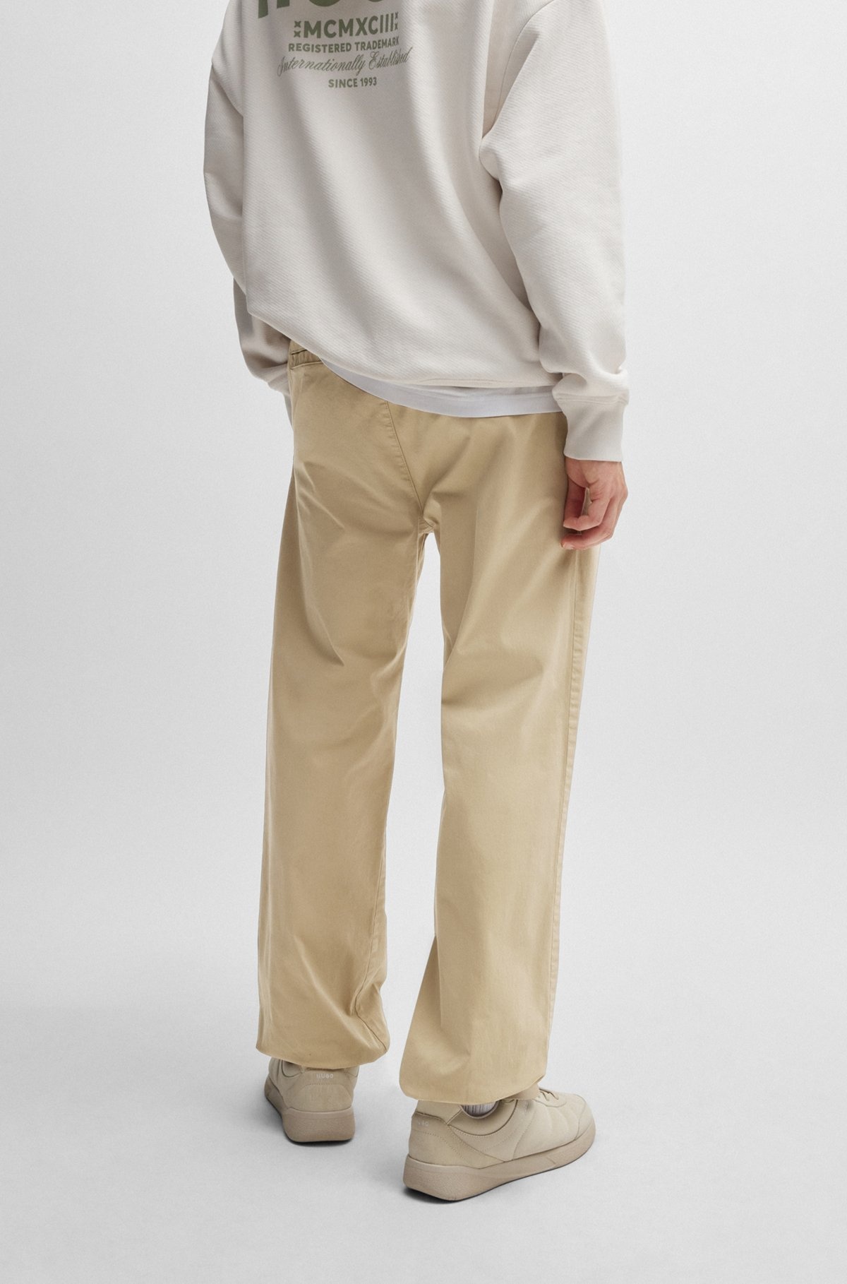 TAPERED-FIT TROUSERS IN STRETCH GABARDINE WITH BRANDED BELT - 4
