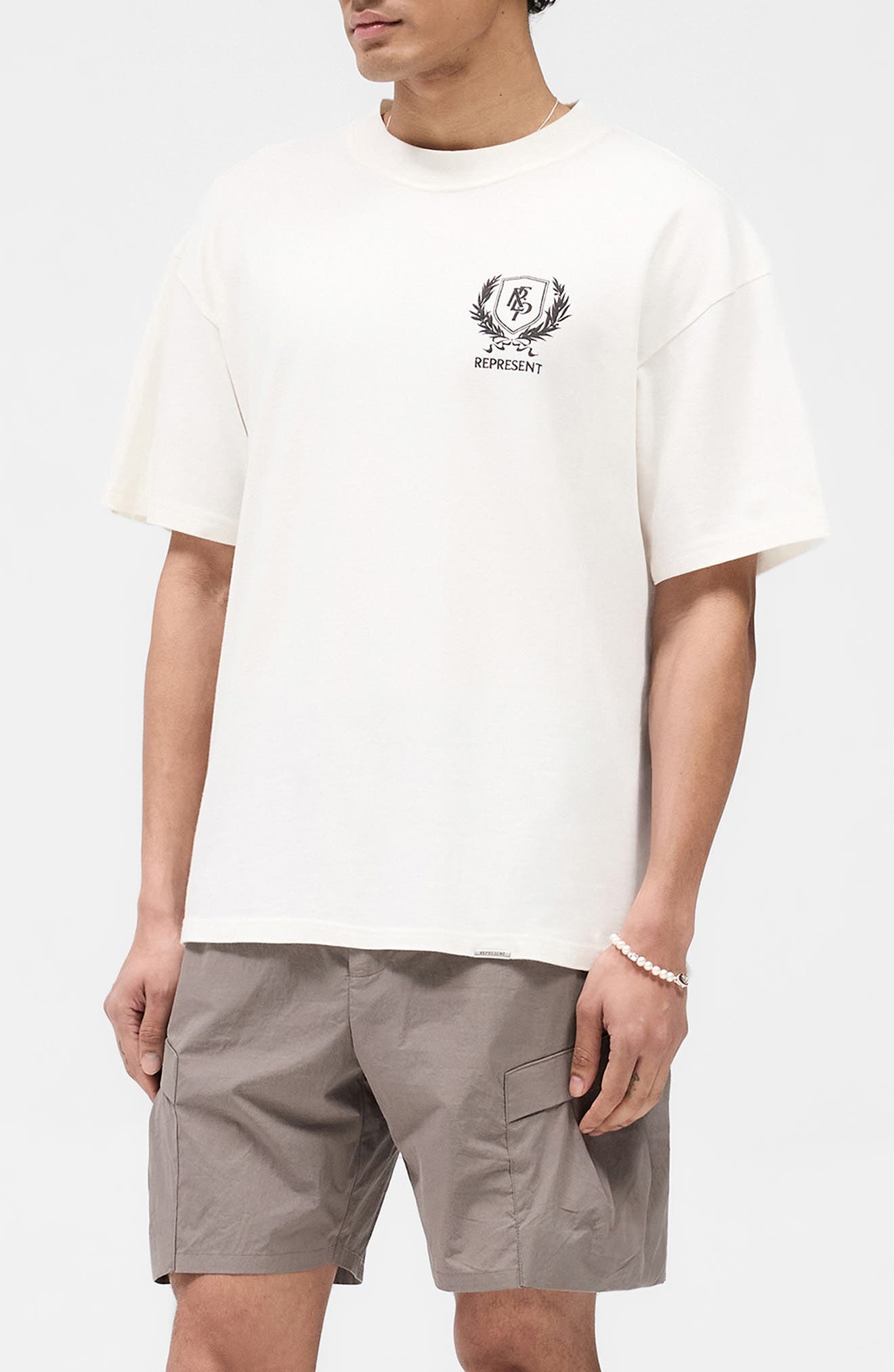 Represent Crest Oversize Graphic T-Shirt in Flat White at Nordstrom - 3