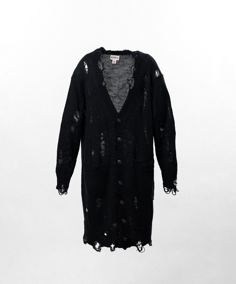 Damaged Low Gauge Long Cardigan 26