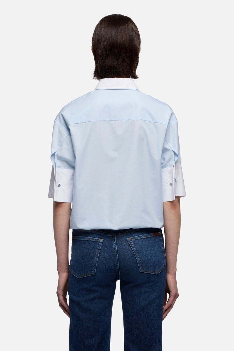 SHORT SLEEVE SHIRT in Poplin Sky Blue 5