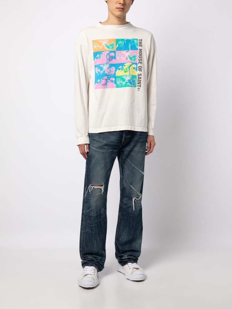 SAINT M×××××× graphic-print long-sleeve T-shirt outlook