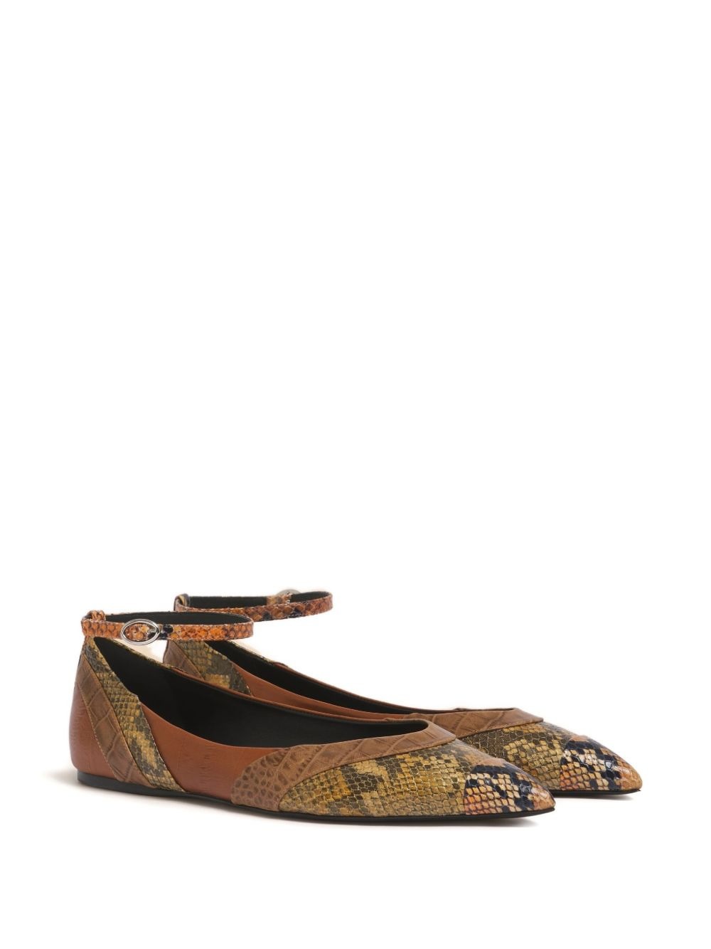 ankle-strap pointed-toe flats - 2