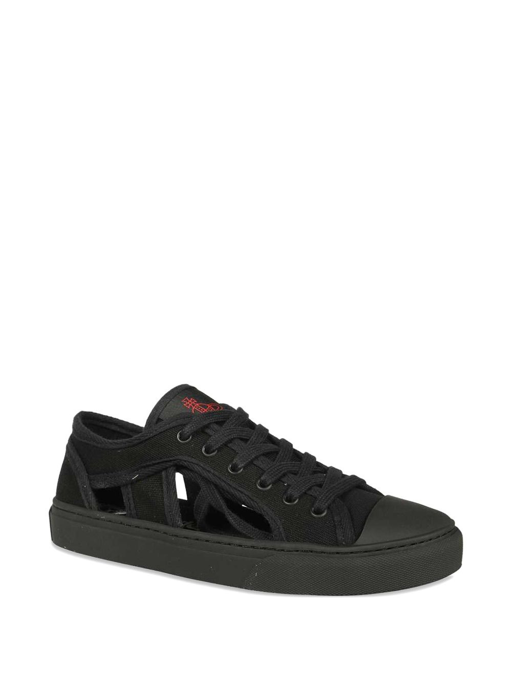 cut-out canvas sneakers - 2