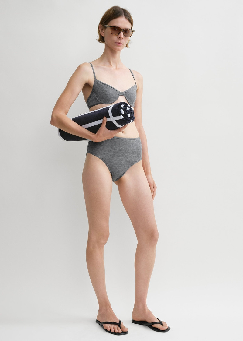 Totême Mid-rise bikini bottoms grey mélange outlook