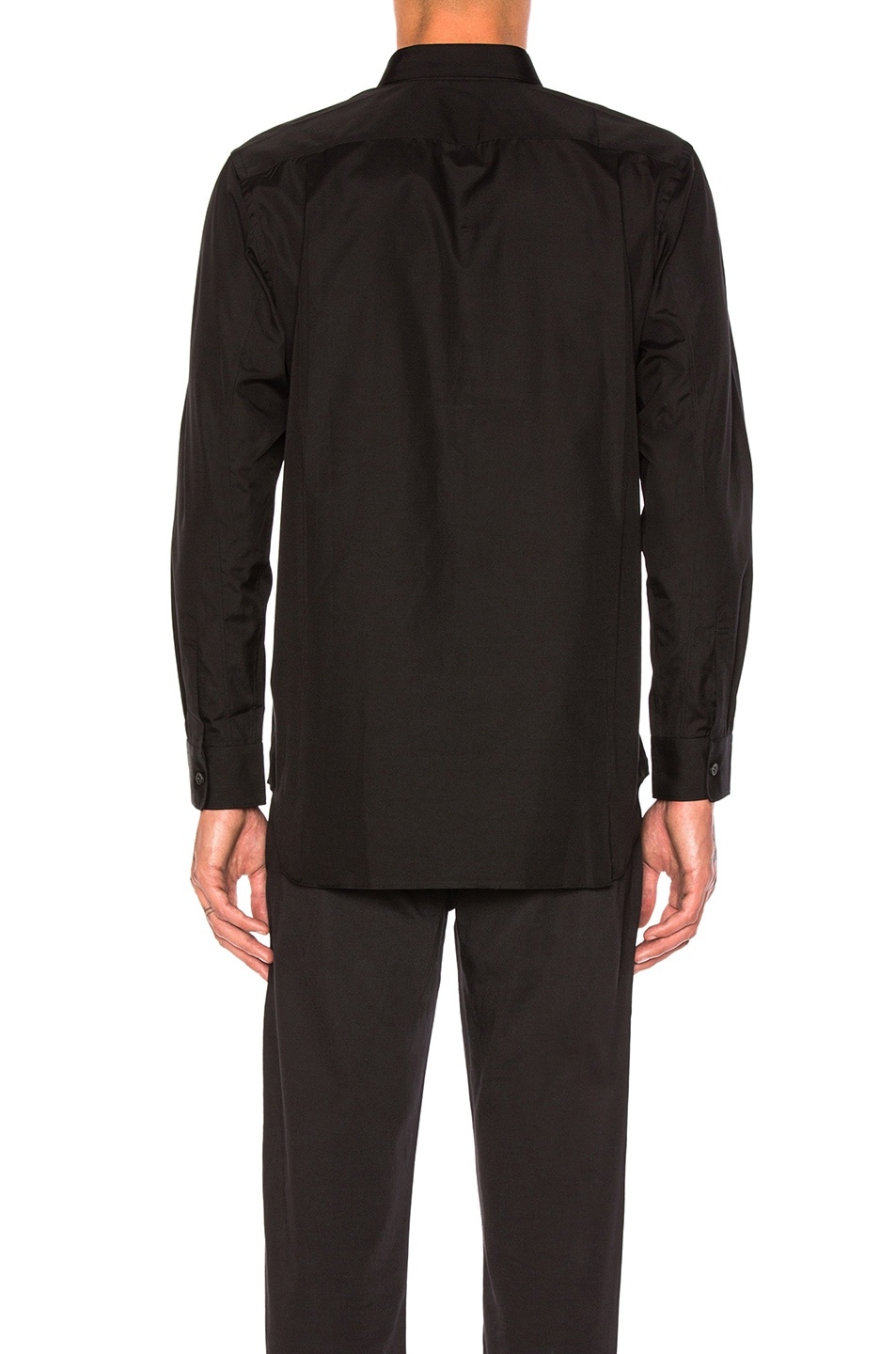 Small Black Emblem Cotton Button Down - 3