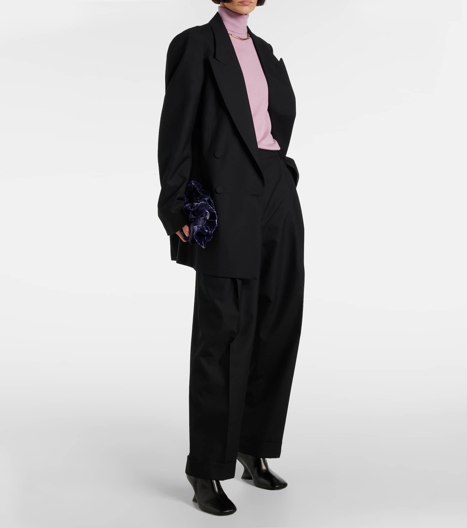 High-rise wool wide-leg pants - 2