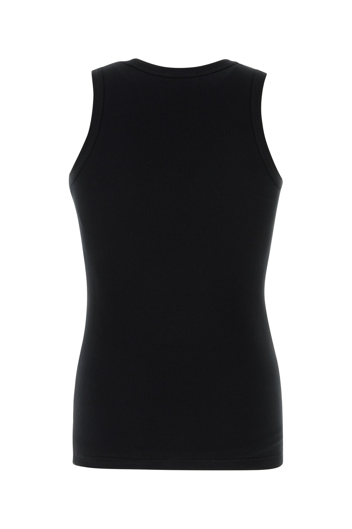 Black stretch cotton tank top - 2