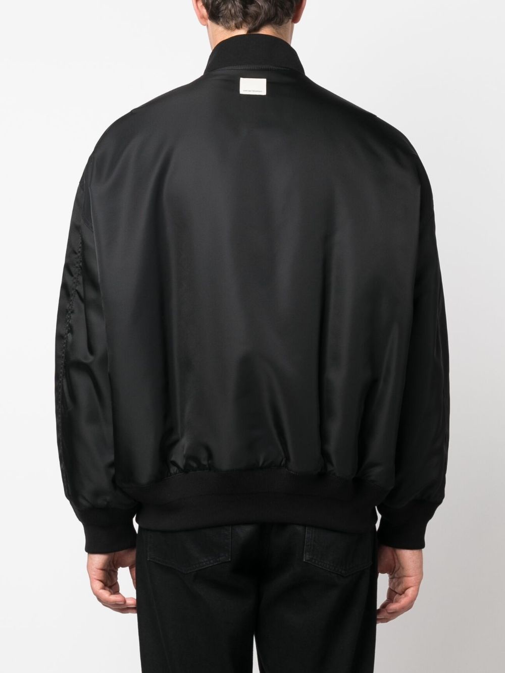 zip-up satin-finish bomber jacket - 4