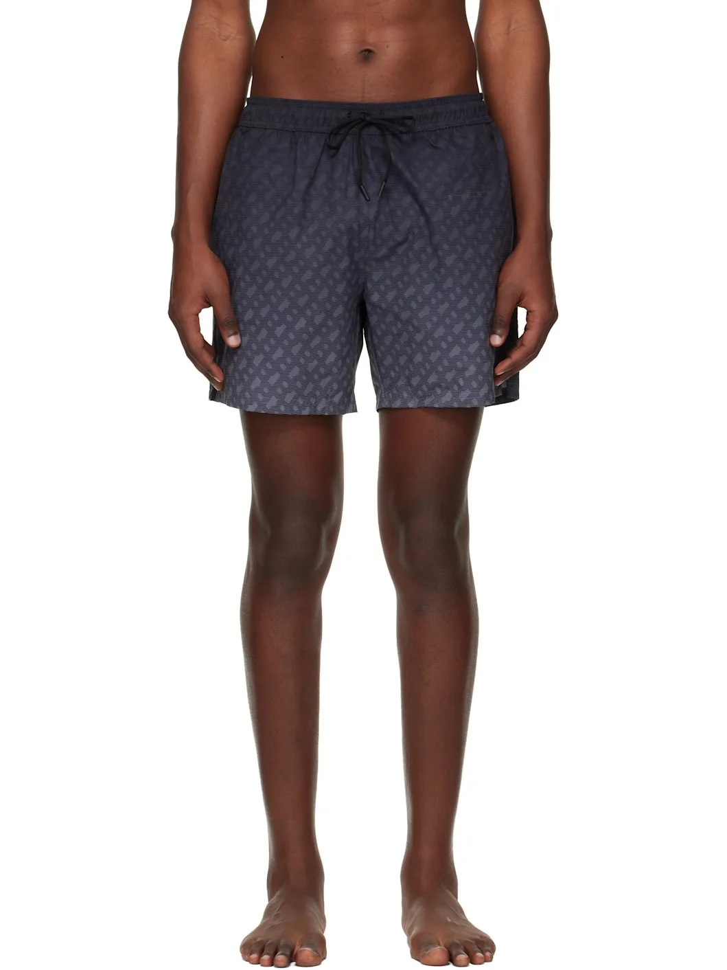 Gray Logo-Badge Swim Shorts - 1