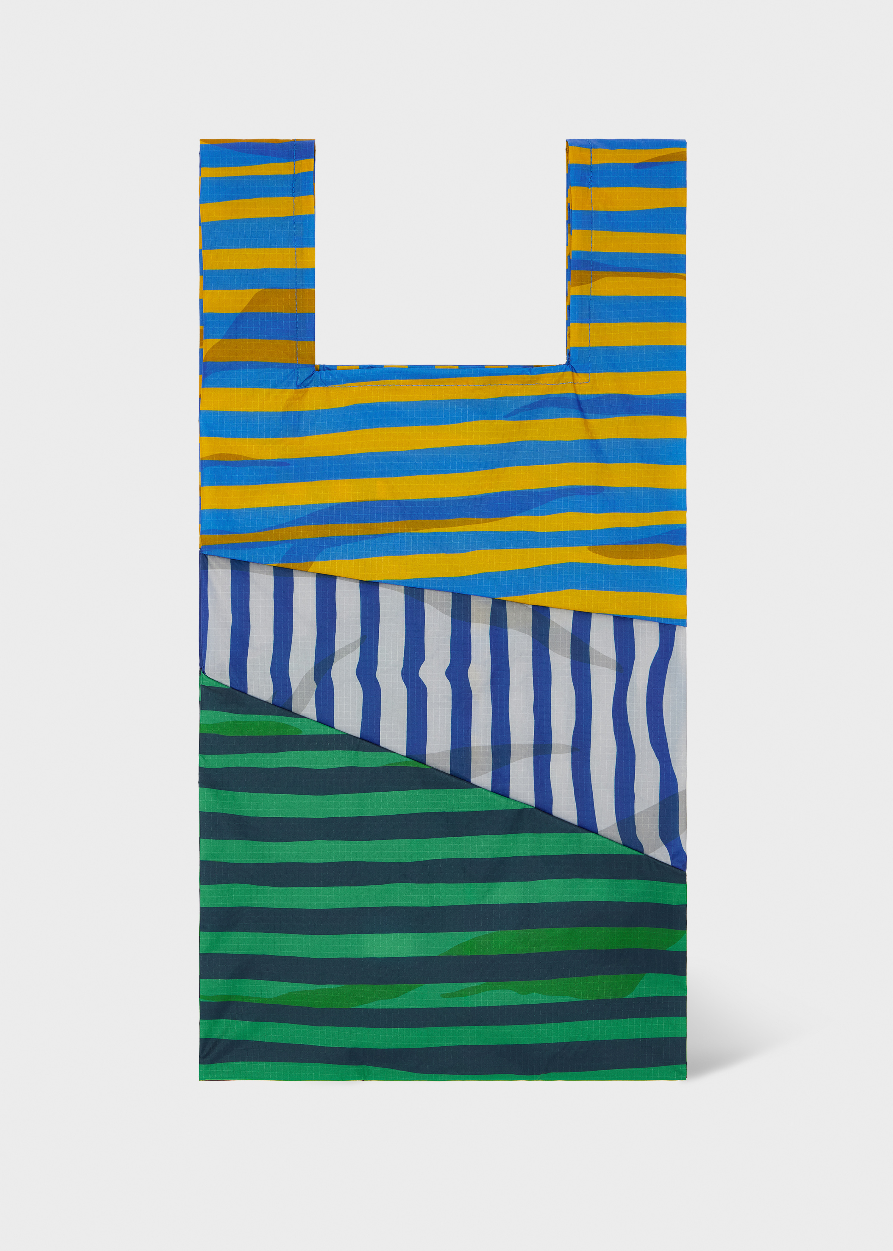 Susan Bijl x Paul Smith - Blue Mixed-Stripe 'The New Shopping Bag' Large - 5