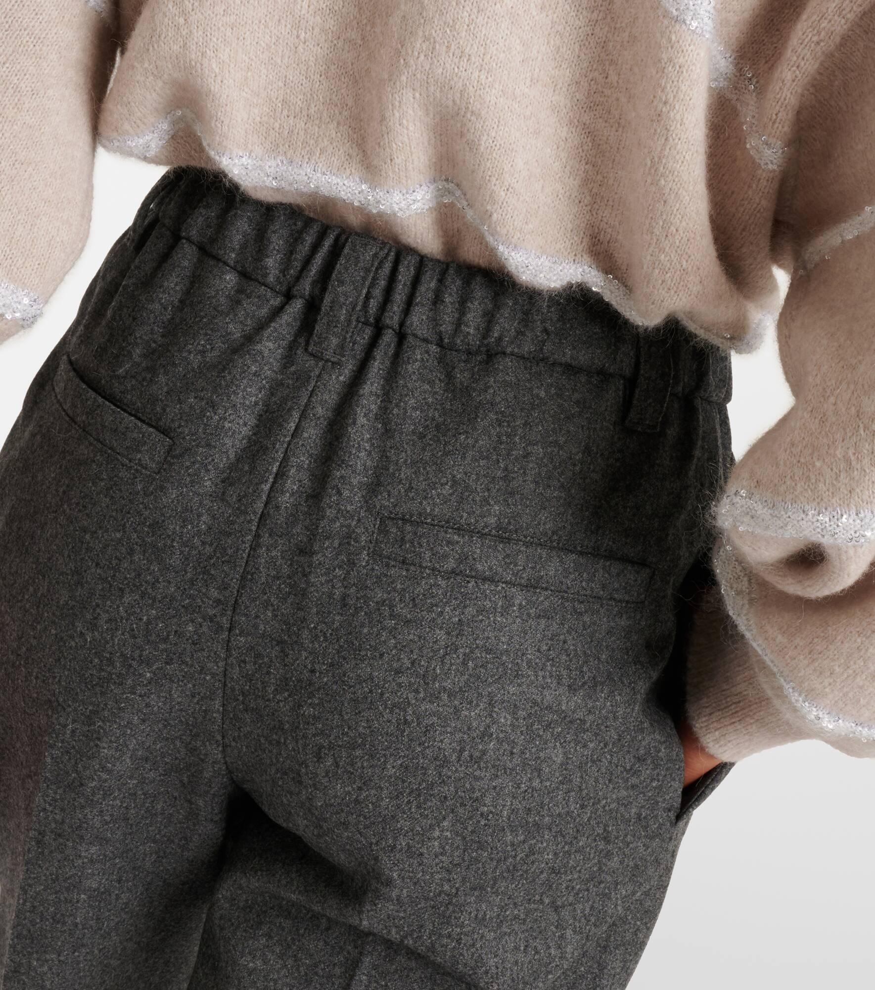 Wool and cashmere straight pants - 6