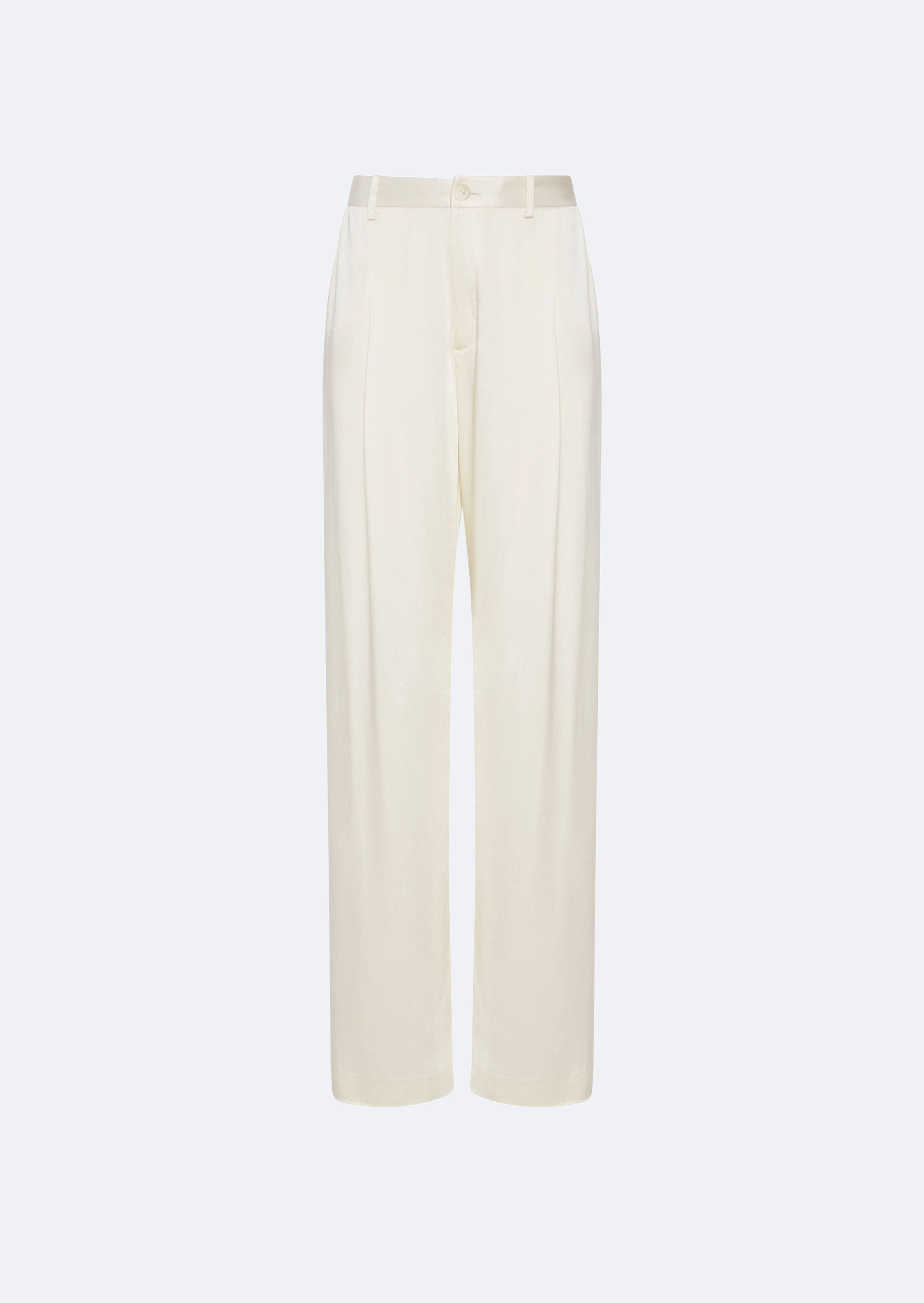 Satin Relaxed Pleated Pant - 1