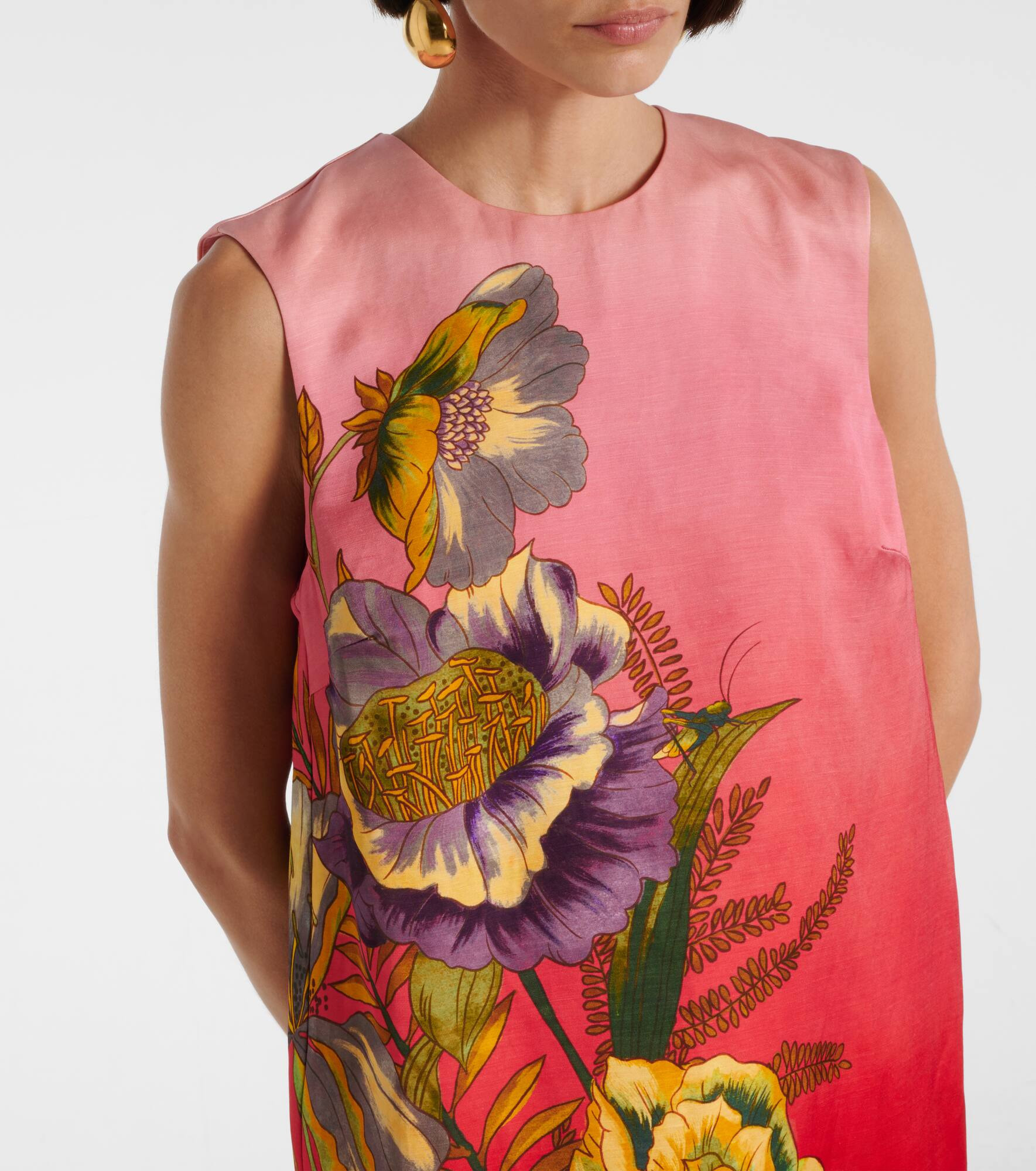 Inez ombré linen-blend minidress - 4