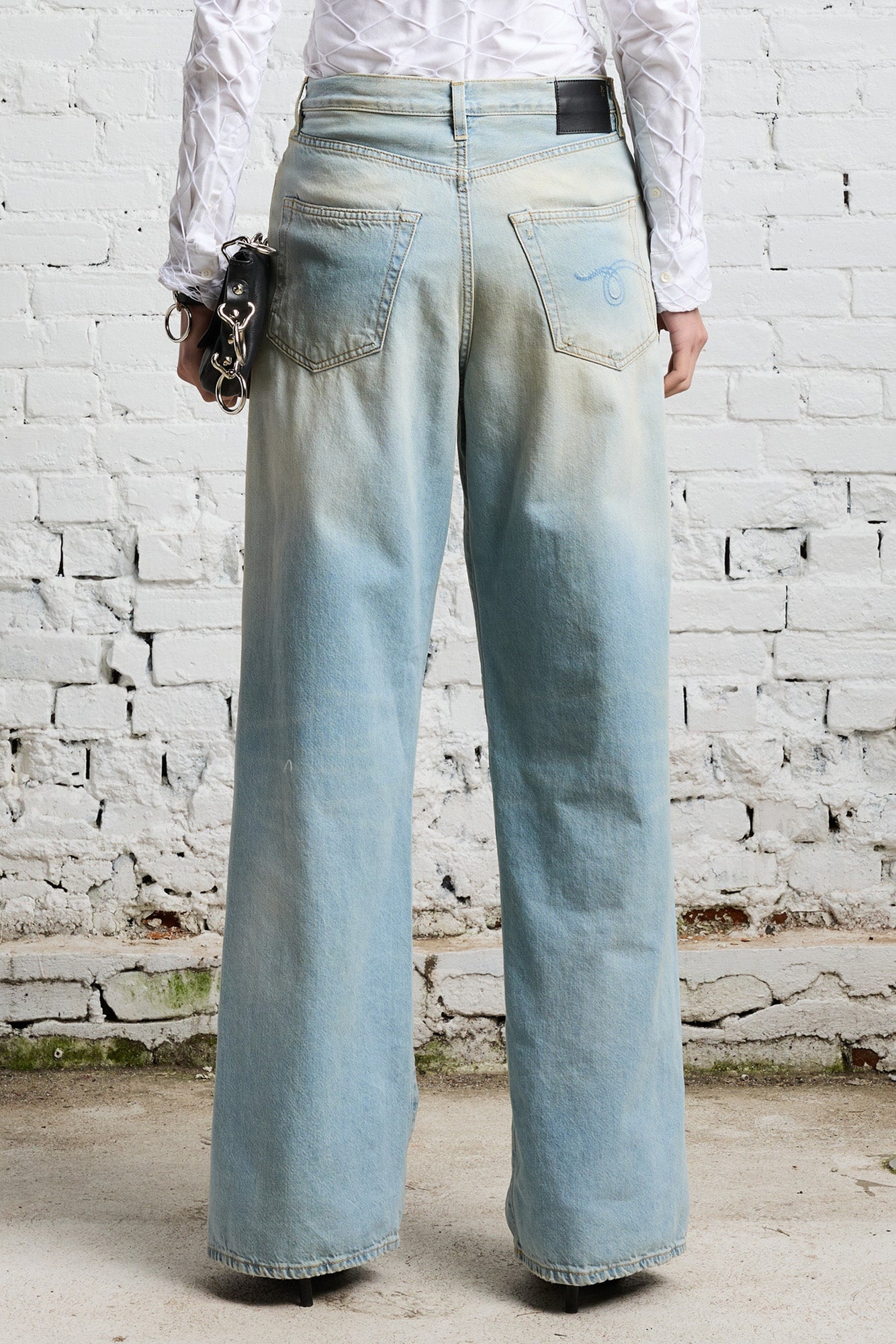 Damon Pleated Wide Leg - Lennon Blue | R13 Denim Official Site - 7